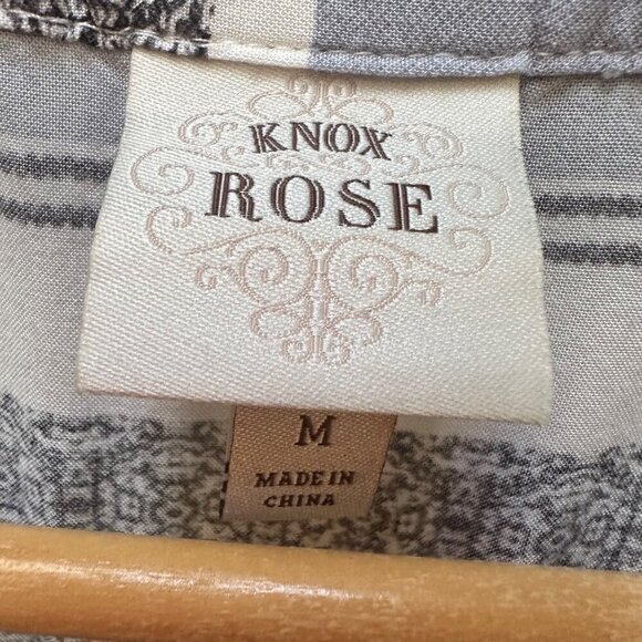 Knox Rose Dress Boho Long-Sleeve Striped Tassels Asymmetrical Hem Size Medium - Picture 10 of 12